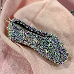 Princess Aurora Pavé Crystal Mini Pointe Shoe Ornament.  Ballerina Gift—New